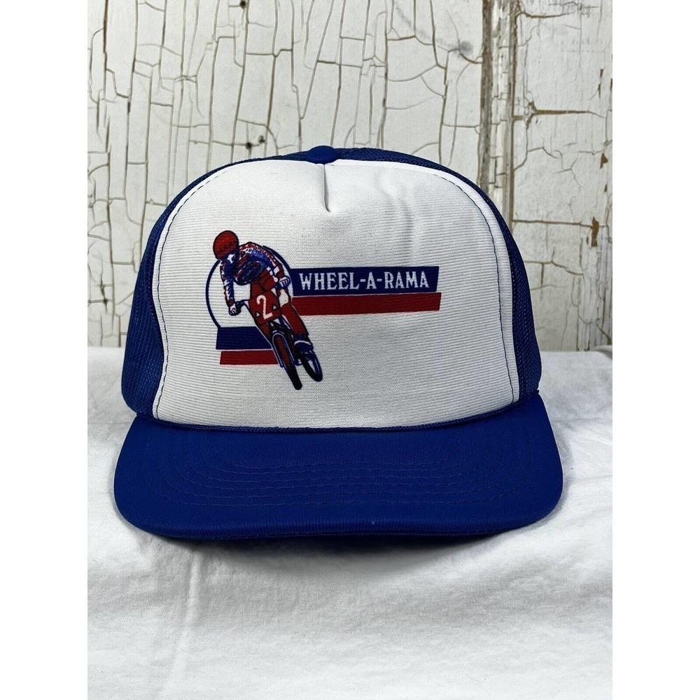 Vtg 70 80's WHEEL -a- RAMA Mesh TRUCKER Hat Snapback MOTORCYCLE Baseball Cap - Picture 7 of 7